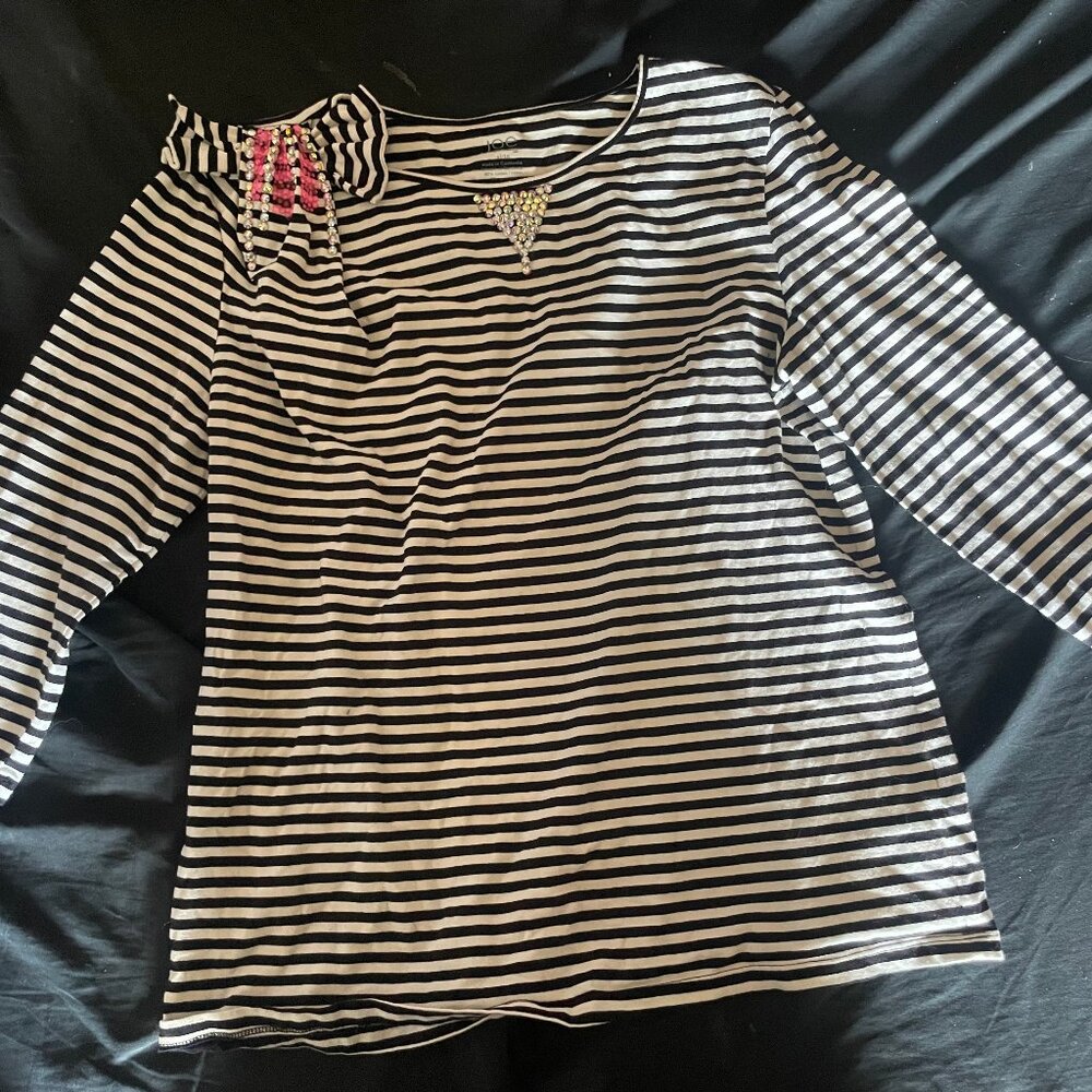 Upcycled t-shirt rhinestones glow in the dark statement shirt